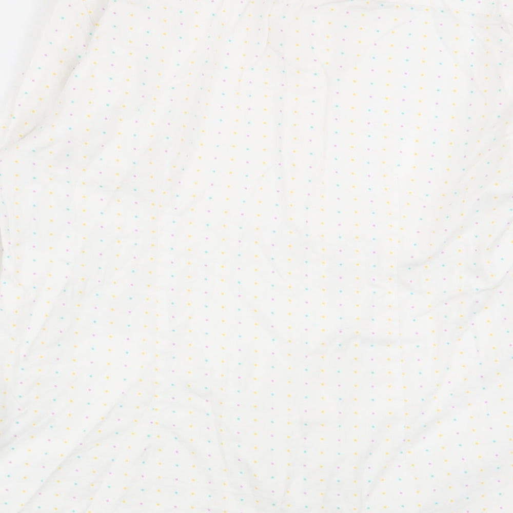 Savile Row Womens White Polka Dot  Basic Button-Up Size 12