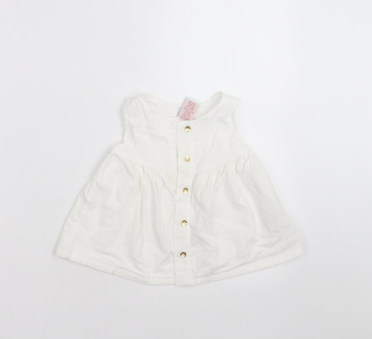Maggie & Zoe Girls White   Basic Blouse Size 12-18 Months  - dotted pattern