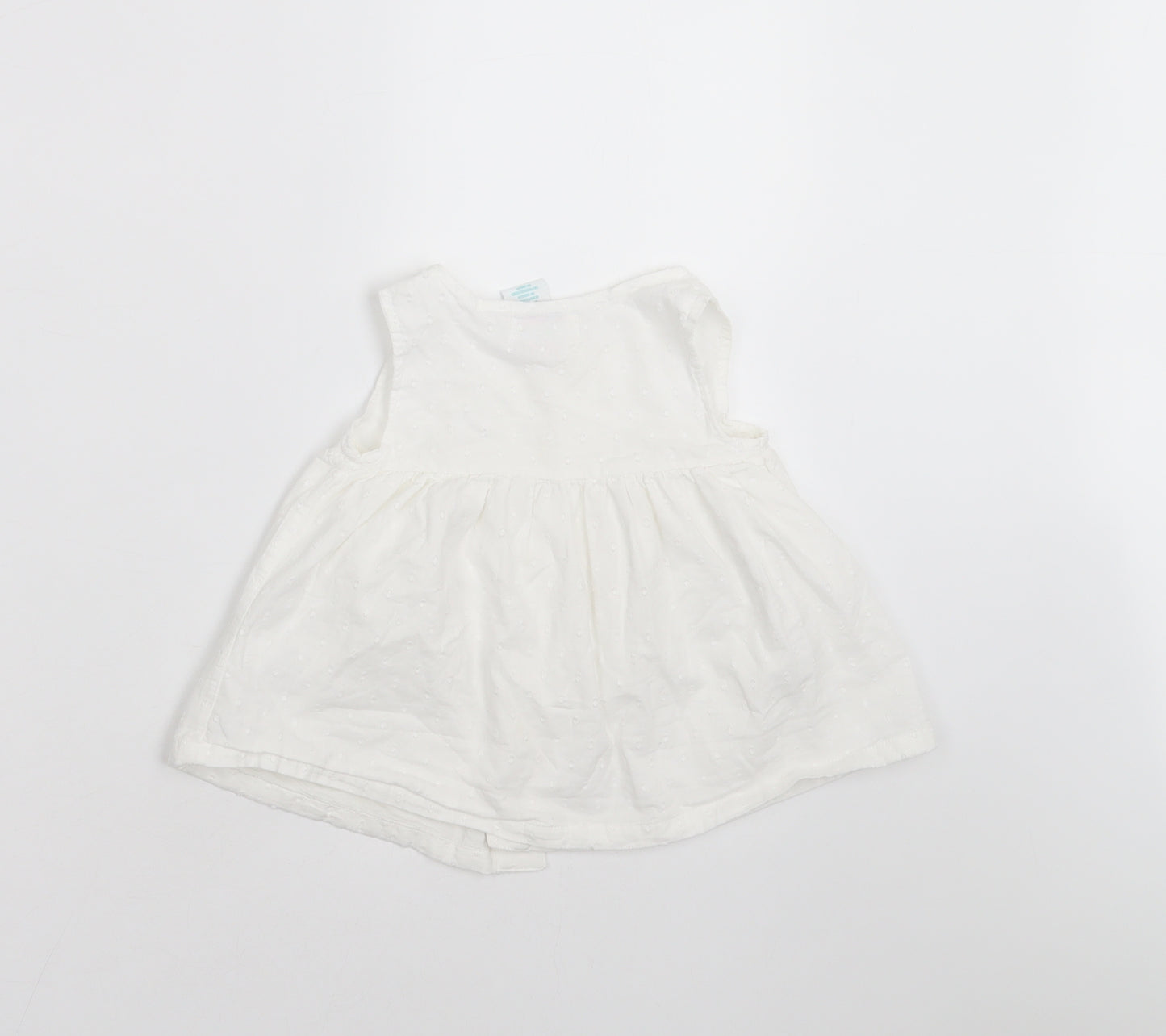 Maggie & Zoe Girls White   Basic Blouse Size 12-18 Months  - dotted pattern