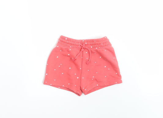 NEXT Girls Pink Geometric  Sweat Shorts Size 5 Years - Star Pattern