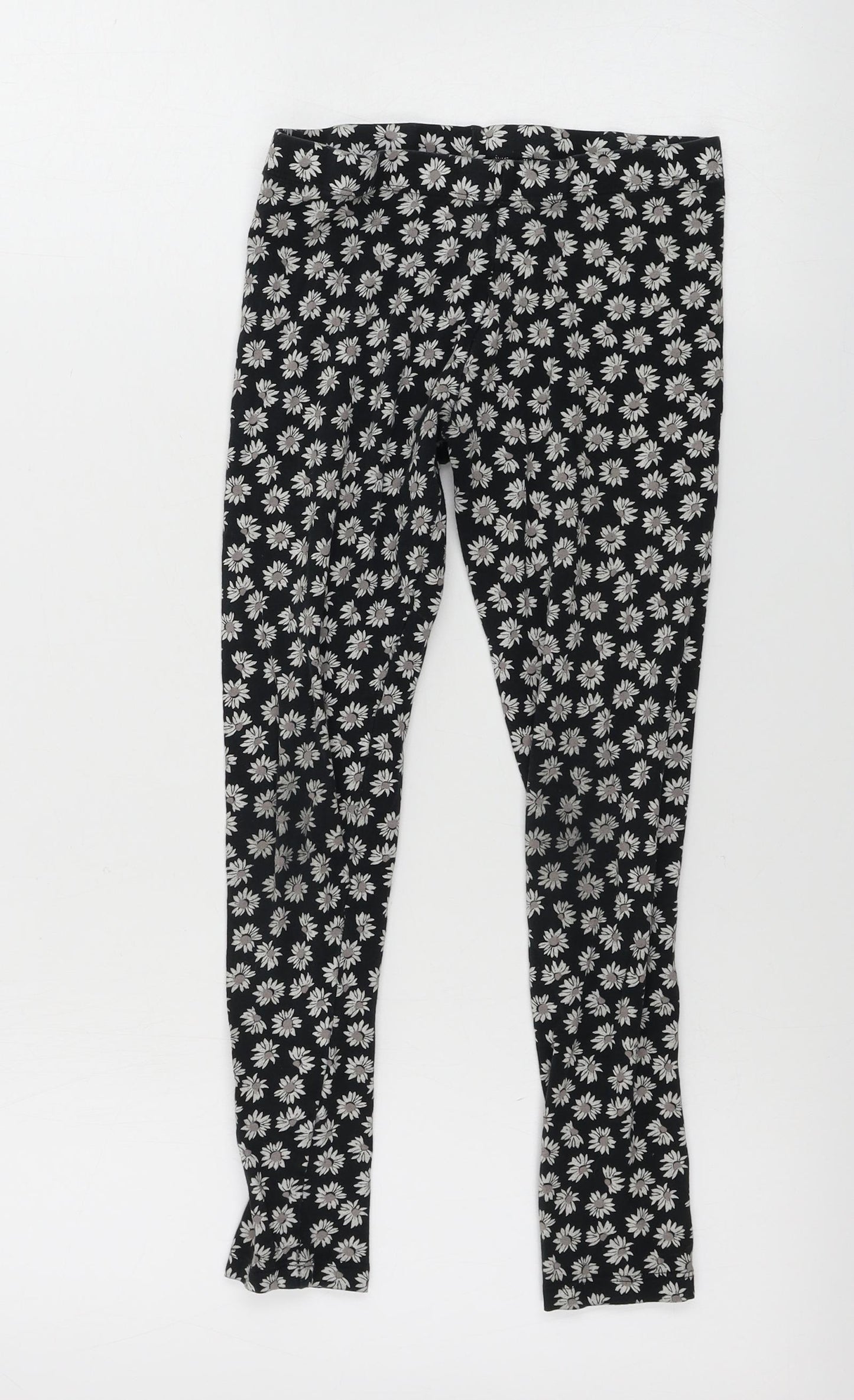 NEXT  Girls Black Floral  Sweatpants Trousers Size 10 Years