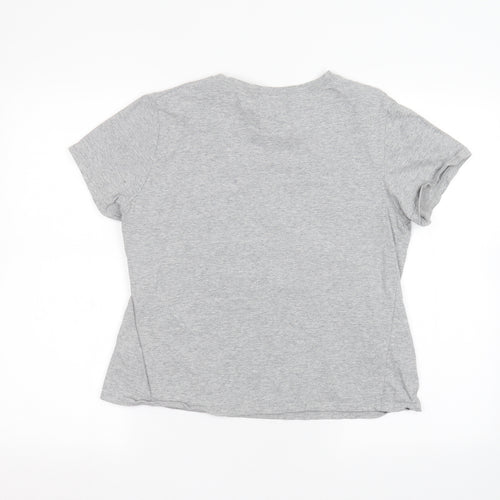 Fancyqube Womens Grey   Basic T-Shirt Size L