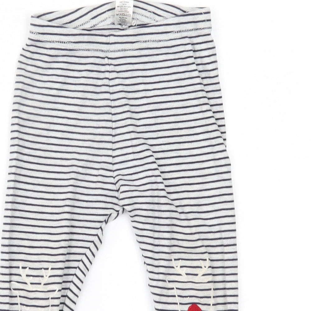 George Girls Grey Striped   Pyjama Pants Size 2-3 Years