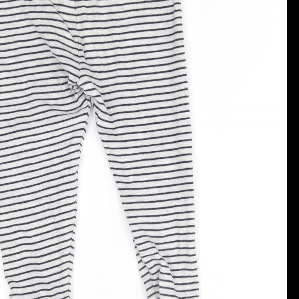 George Girls Grey Striped   Pyjama Pants Size 2-3 Years