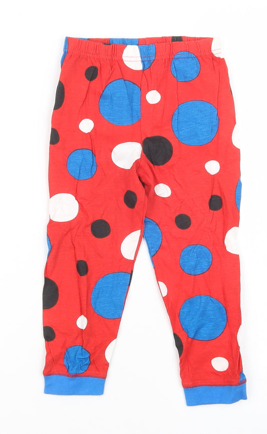 Preworn Boys Red Polka Dot   Pyjama Pants Size 2-3 Years