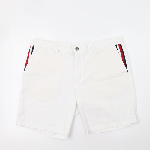 Tommy Hilfiger Mens White Striped  Chino Shorts Size 40
