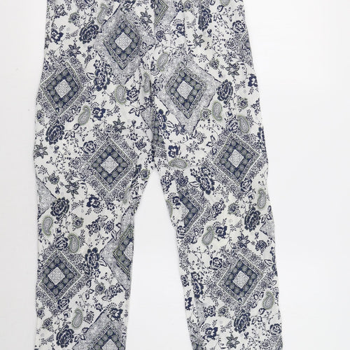 YAYA Womens Blue Paisley  Trousers  Size S L28 in
