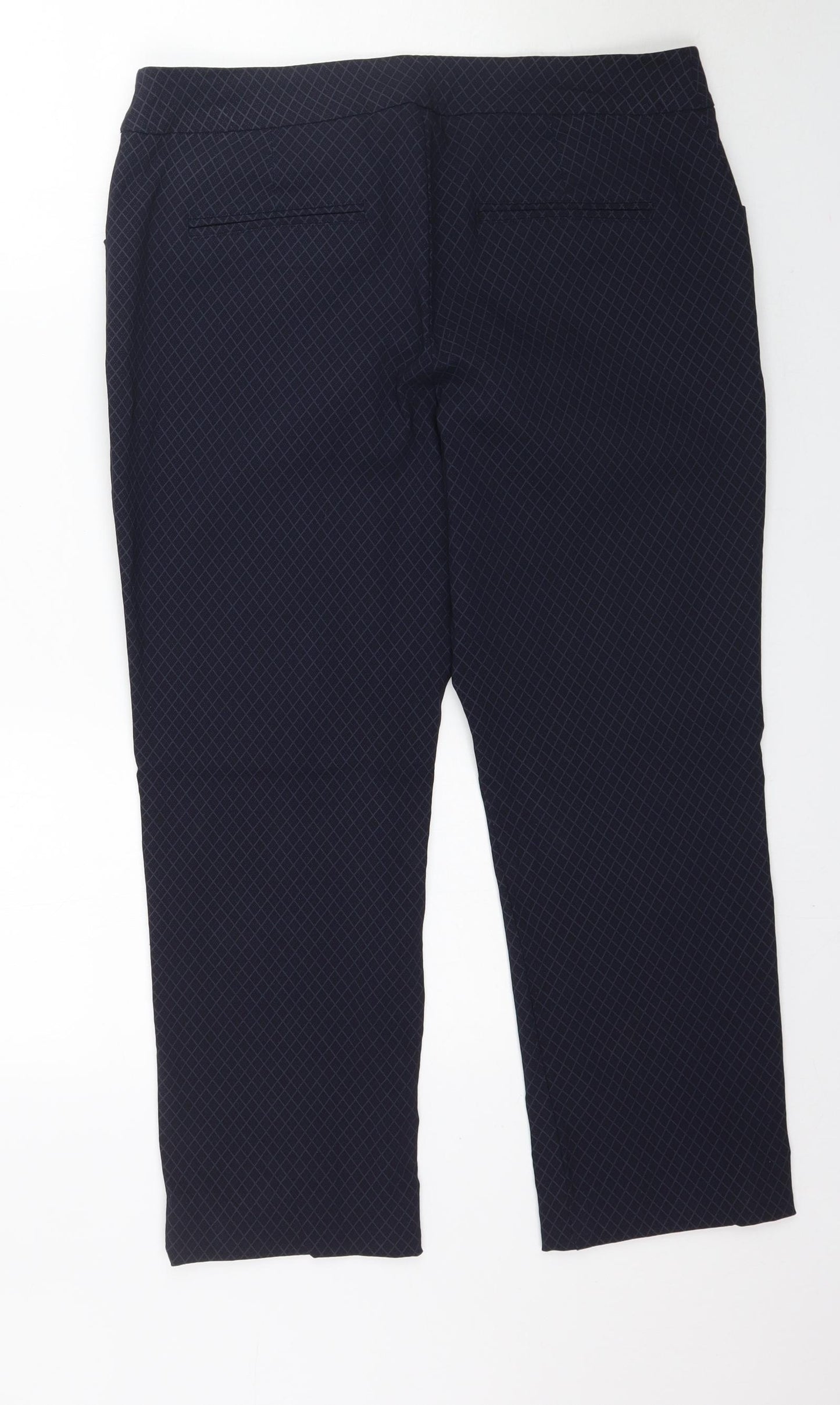 Reitmans Womens Blue Argyle/Diamond  Trousers  Size 18 L26 in