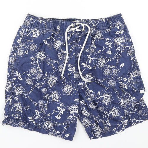 Matalan Mens Blue Floral  Athletic Shorts Size S