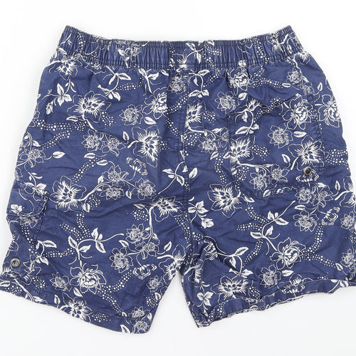 Matalan Mens Blue Floral  Athletic Shorts Size S
