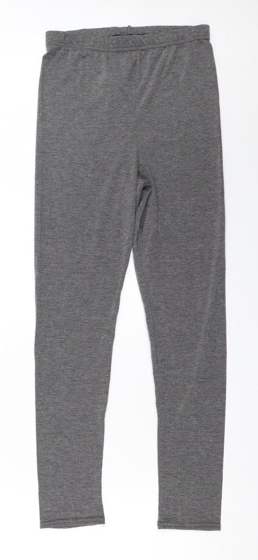 Boohoo Womens Grey   Capri Leggings Size 10 L26.5 in