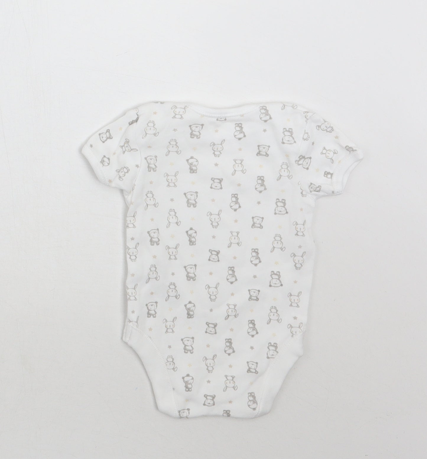 George Baby White Geometric  Babygrow One-Piece Size Newborn