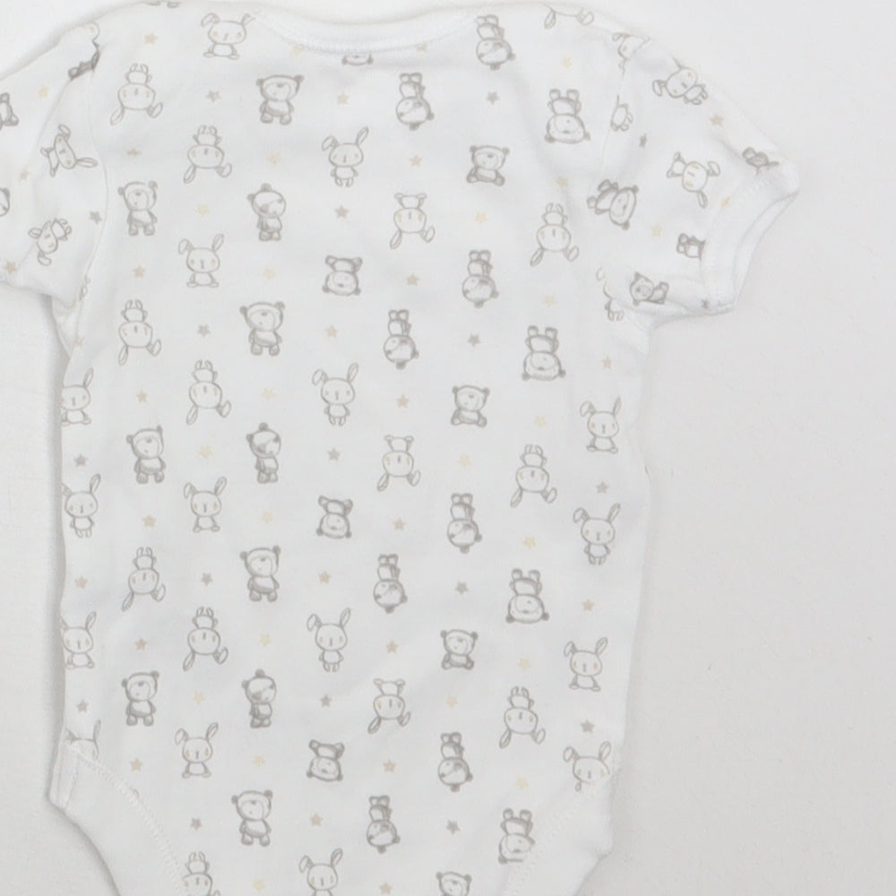 George Baby White Geometric  Babygrow One-Piece Size Newborn