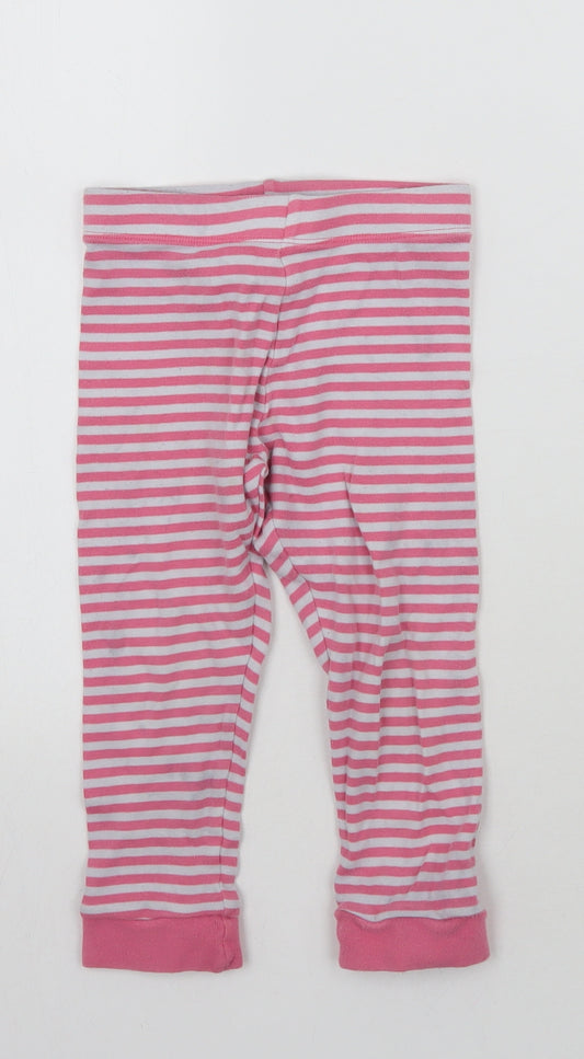F&F Girls Pink Striped  Top Pyjama Set Size 3-4 Years