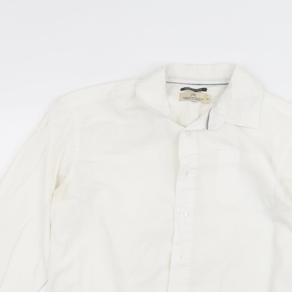 alcott&co Mens White    Dress Shirt Size S