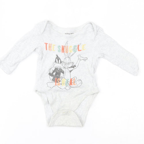 Looney Toons Baby Grey   Babygrow One-Piece Size 0-3 Months  - the snuggle is real
