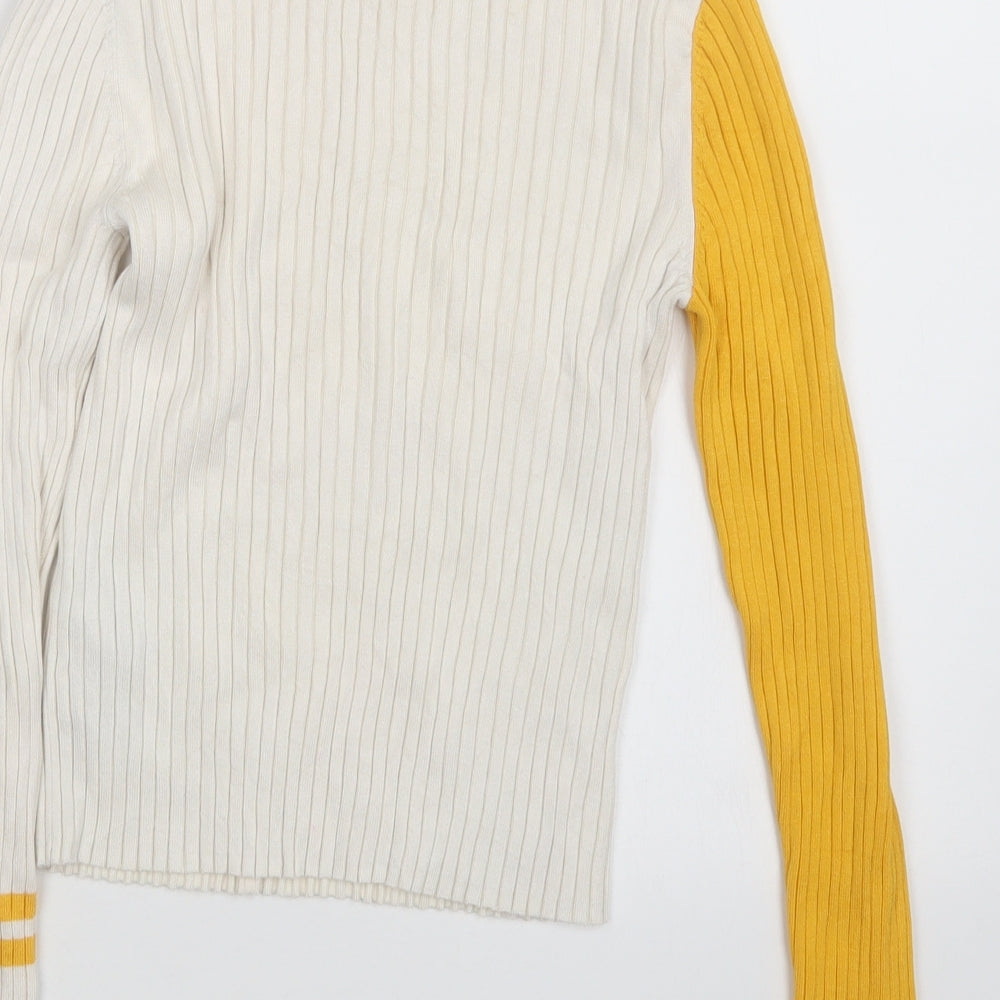 Zara Knit Womens White   Pullover Jumper Size M