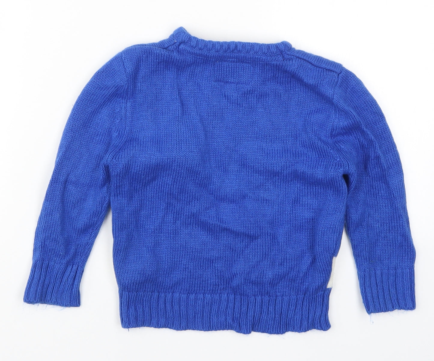 Primark Boys Blue  Knit Pullover Jumper Size 3-4 Years  - Cool Yule