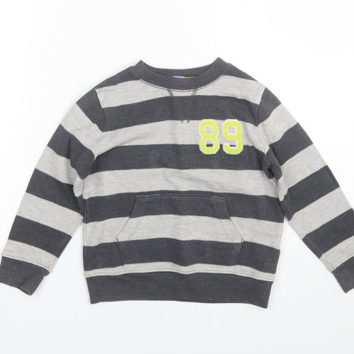 Gap Boys Grey Striped  Pullover Jumper Size 5 Years