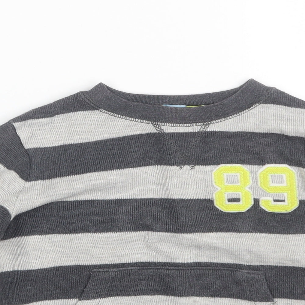 Gap Boys Grey Striped  Pullover Jumper Size 5 Years
