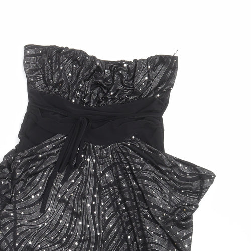 Evita Womens Black Striped  Basic Blouse Size 10
