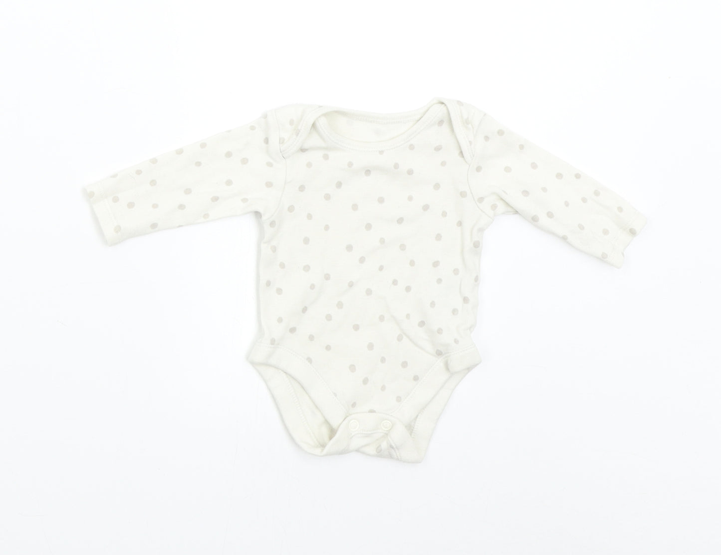 George Baby Ivory Polka Dot  Babygrow One-Piece Size 0-3 Months