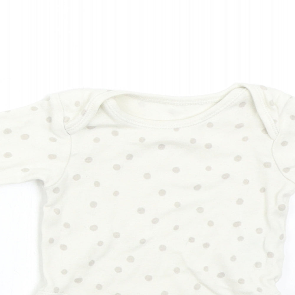 George Baby Ivory Polka Dot  Babygrow One-Piece Size 0-3 Months