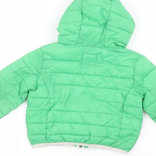 Preworn Boys Green   Puffer Jacket Coat Size 9 Years