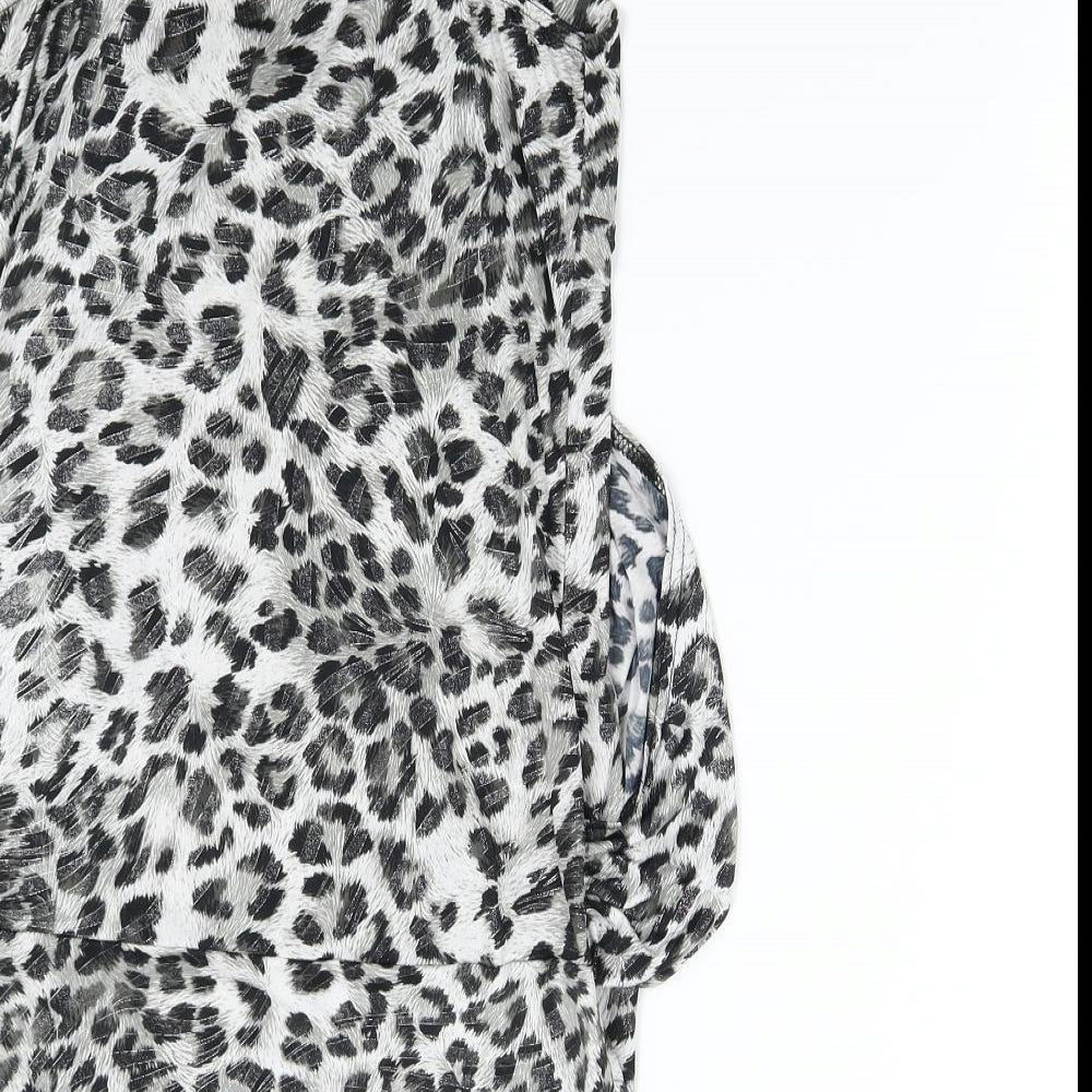 Evita Womens Grey Animal Print  Tunic Tank Size 10