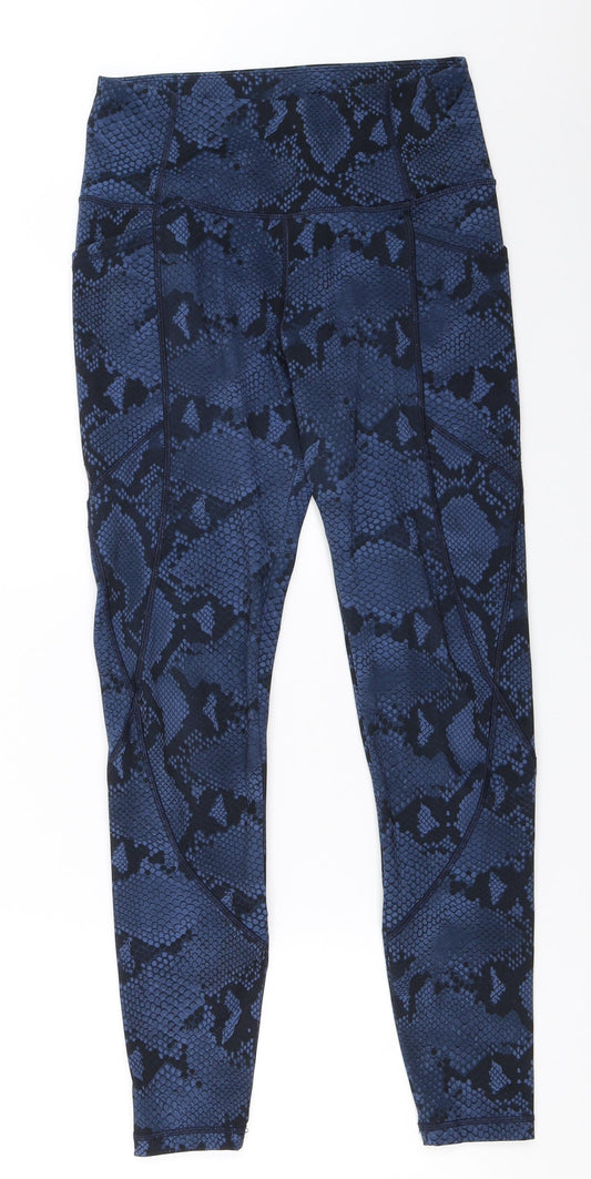 Preworn Womens Blue Animal Print  Capri Leggings Size S L26.5 in