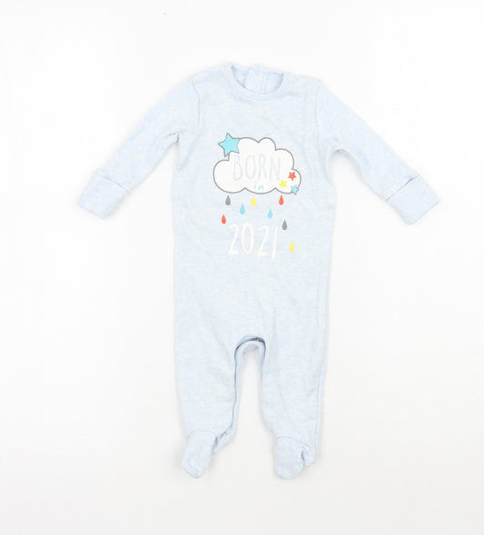 Matalan Baby Blue   Babygrow One-Piece Size 0-3 Months