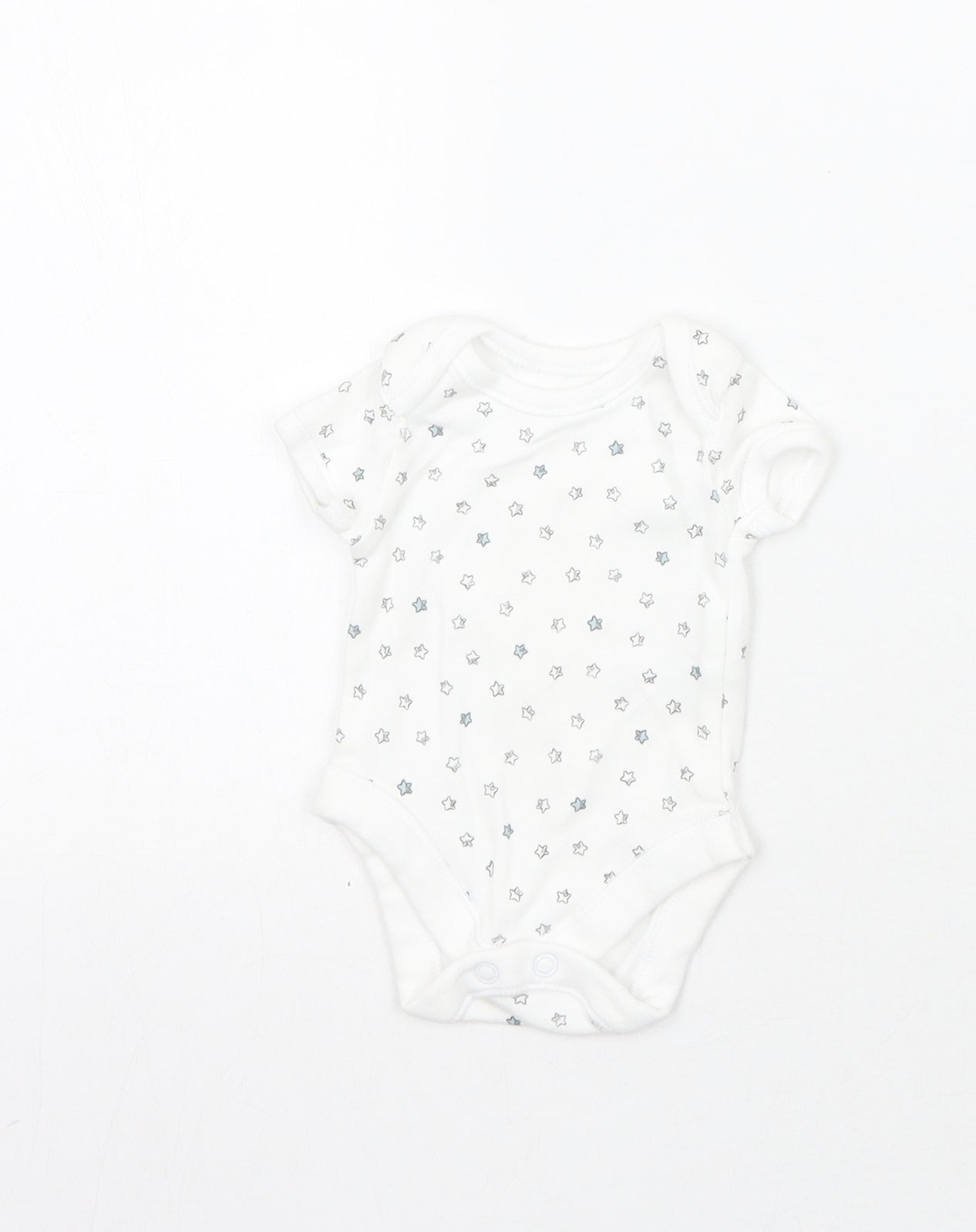 George Baby White Geometric  Babygrow One-Piece Size Newborn  - Tiny baby