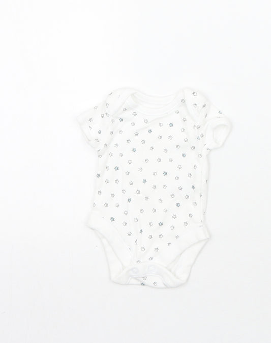 George Baby White Geometric  Babygrow One-Piece Size Newborn  - Tiny baby