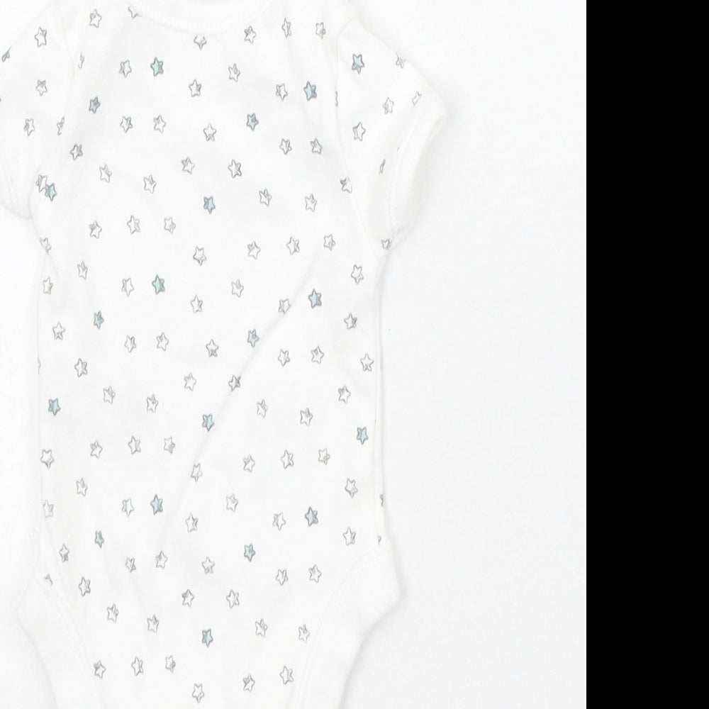 George Baby White Geometric  Babygrow One-Piece Size Newborn  - Tiny baby