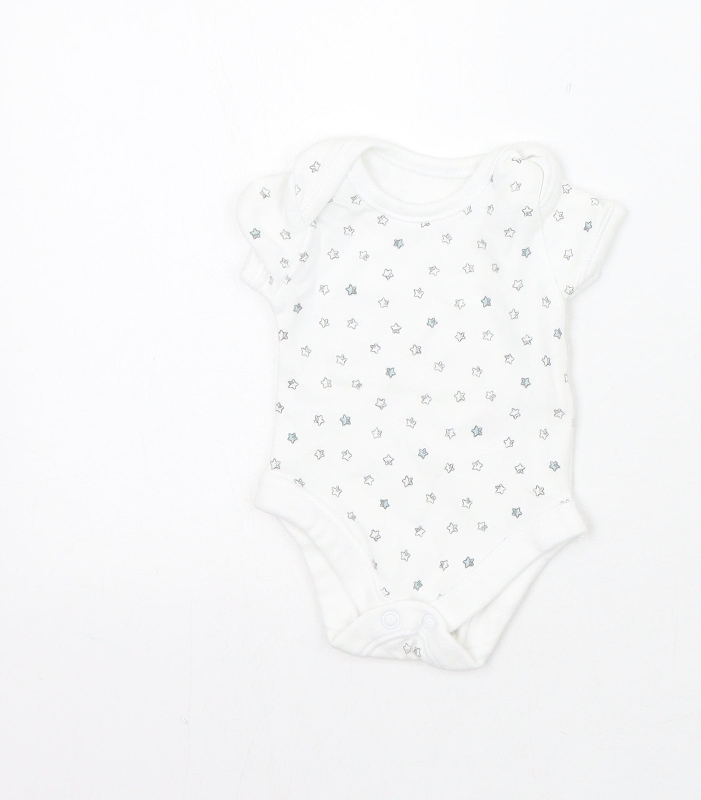 George Baby White Geometric  Babygrow One-Piece Size Newborn  - Tiny baby