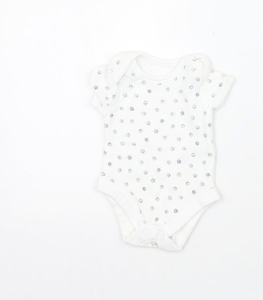 George Baby White Geometric  Babygrow One-Piece Size Newborn  - Tiny baby