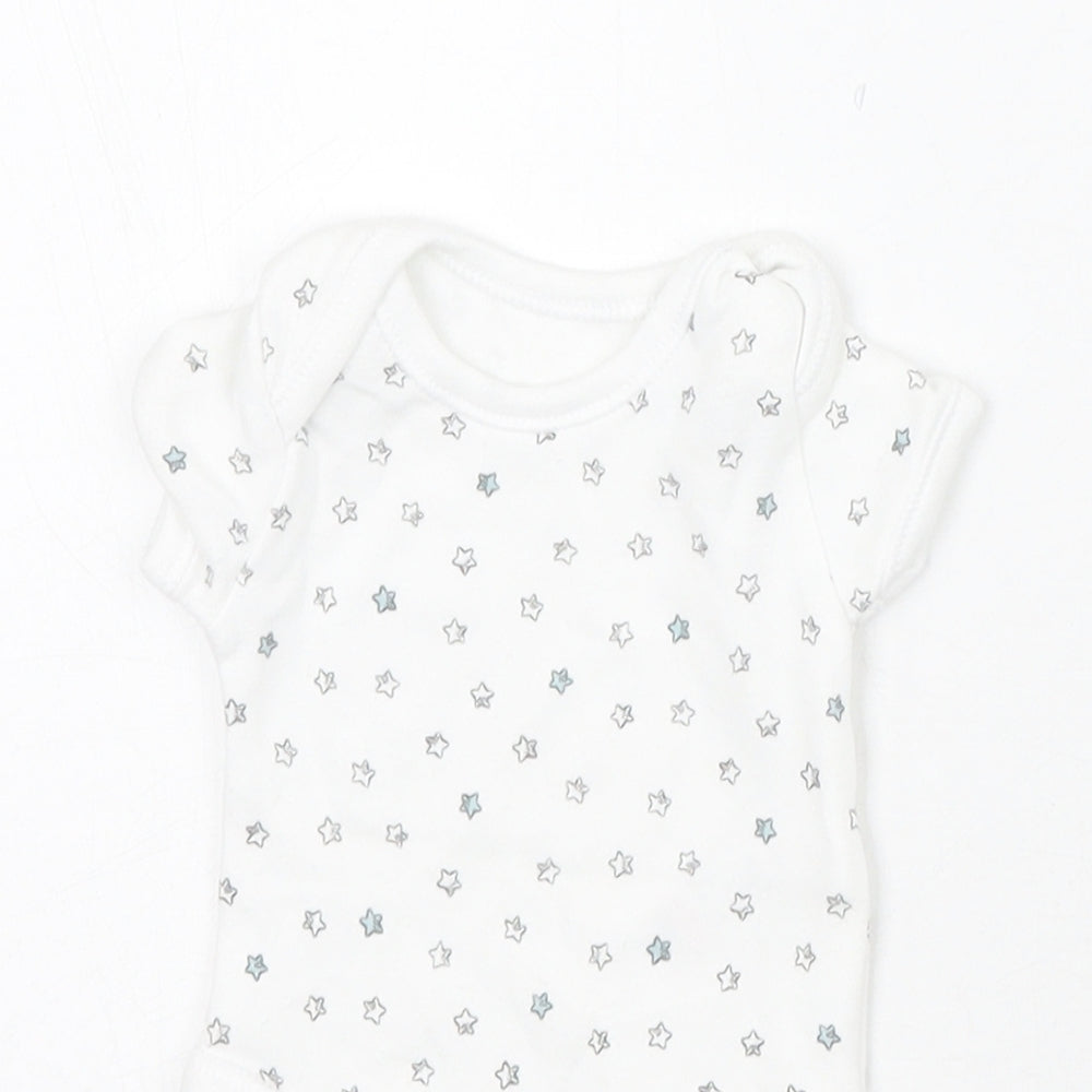 George Baby White Geometric  Babygrow One-Piece Size Newborn  - Tiny baby