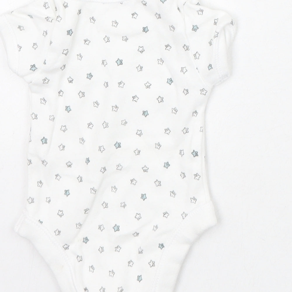 George Baby White Geometric  Babygrow One-Piece Size Newborn  - Tiny baby