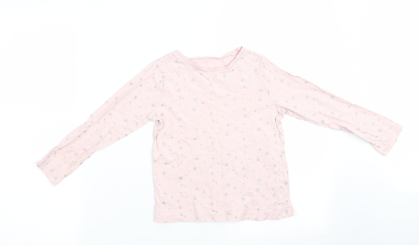 George Girls Pink Geometric   Pyjama Top Size 6-7 Years  - Glittery start print