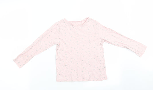 George Girls Pink Geometric   Pyjama Top Size 6-7 Years  - Glittery start print