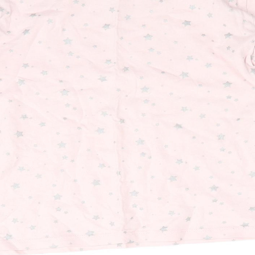 George Girls Pink Geometric   Pyjama Top Size 6-7 Years  - Glittery start print