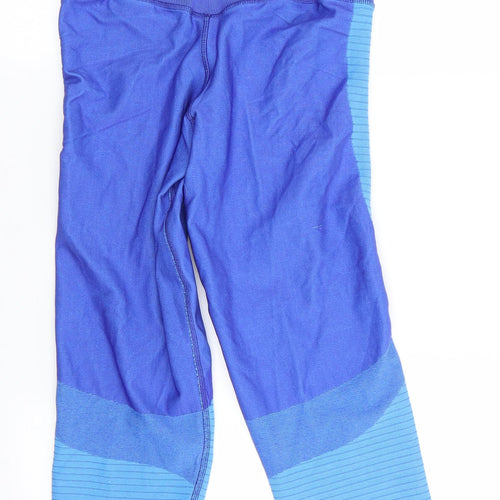 Dri-Fit Womens Blue Colourblock  Compression Leggings Size M L21 in - Cropped - Deep waist
