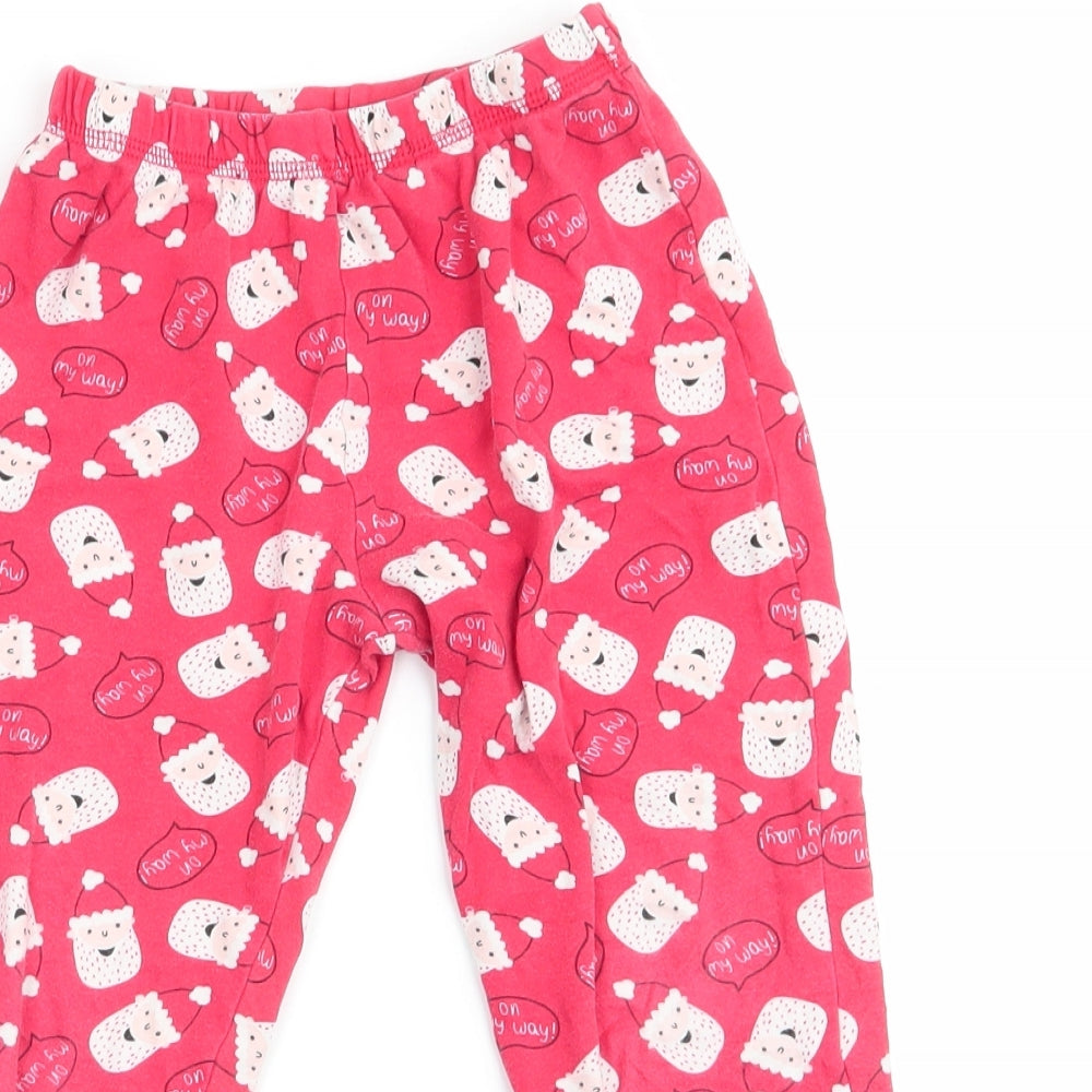 George Boys Red Geometric   Pyjama Pants Size 6-7 Years  - Santa Print