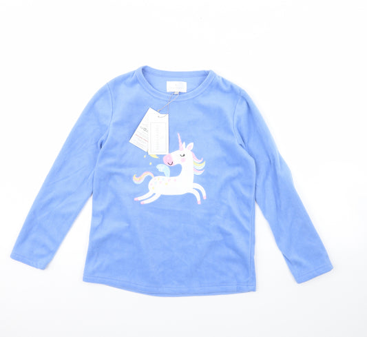 PJ Collections Girls Blue Solid Fleece Cami Pyjama Top Size 11-12 Years