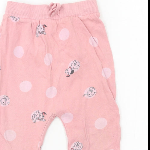 George Girls Pink Geometric Jersey Capri Pyjama Pants Size 2-3 Years  - 101 Dalmatians