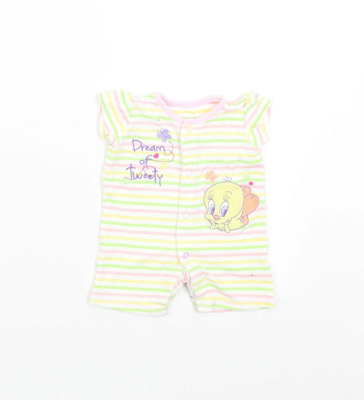 George Baby Multicoloured Striped  Romper One-Piece Size Newborn  - Looney Tunes