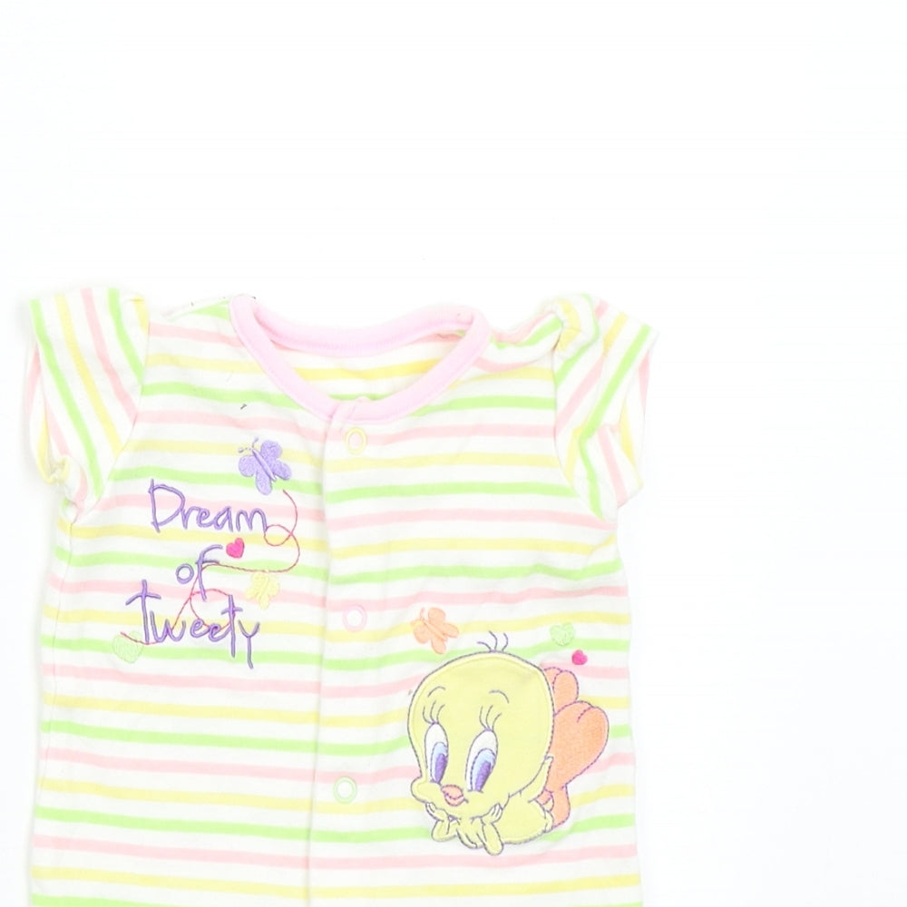 George Baby Multicoloured Striped  Romper One-Piece Size Newborn  - Looney Tunes