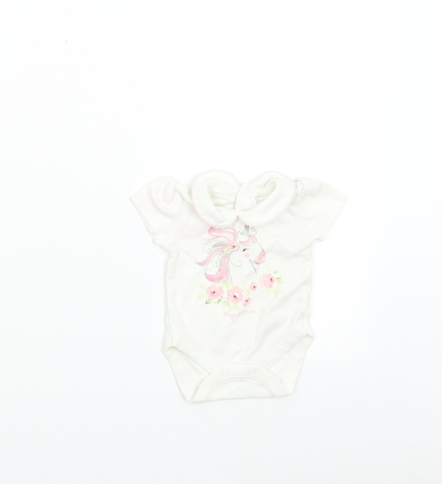 George Baby White   Babygrow One-Piece Size Newborn  - Unicorn