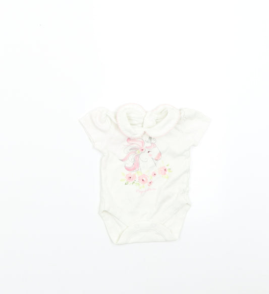 George Baby White   Babygrow One-Piece Size Newborn  - Unicorn