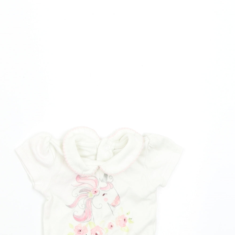 George Baby White   Babygrow One-Piece Size Newborn  - Unicorn